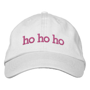 ho ho ho pink Christmas Typography Embroidered Baseball Cap