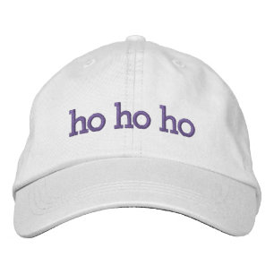 ho ho ho purple Christmas Typography Embroidered Baseball Cap