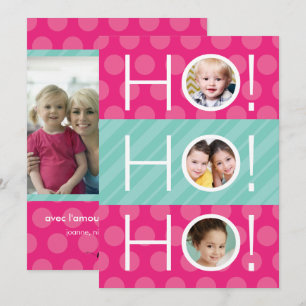 Ho Ho Ho! Quatre carte de photo de vacances Holiday Card