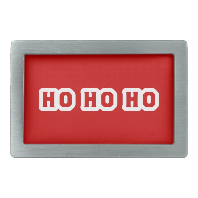 HO HO HO RECTANGULAR BELT BUCKLE (Front)