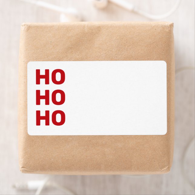 Ho Ho Ho red blank Christmas Return Address  Label (Insitu)