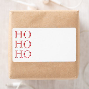 Ho Ho Ho red blank Christmas Return Address  Label