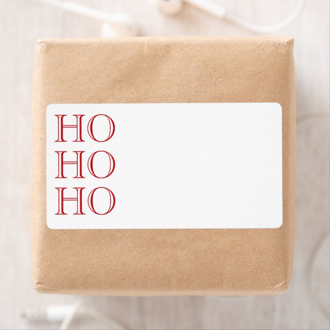 Ho Ho Ho red blank Christmas Return Address  Label (Insitu)