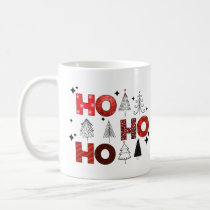 Ho Ho Ho Red Christmas Trees Winter Holidays Coffee Mug
