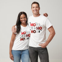 Ho Ho Ho Red Christmas Trees Winter Holidays T-Shirt