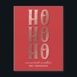 Ho Ho Ho. Red Christmas typography. Santa Claus<br><div class="desc">"Ho Ho Ho" red gold Christmas magnet card. Printed magnet doesn't contain real foil or sparkles.</div>