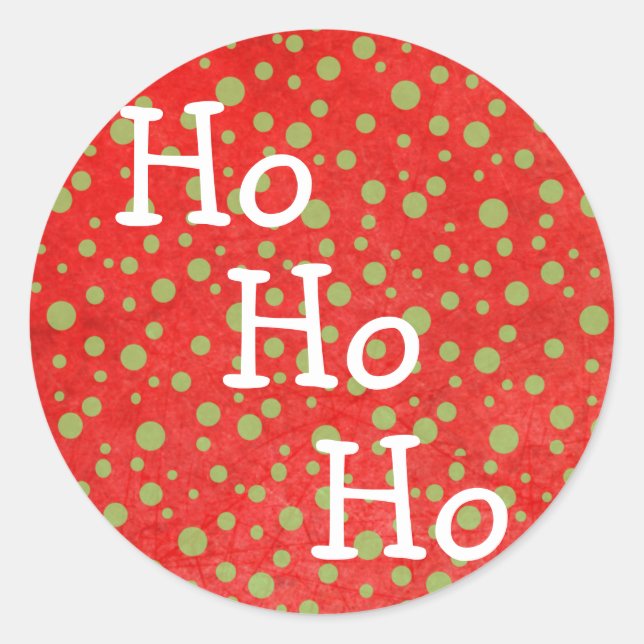 Ho Ho Ho Red & Green Christmas Stickers (Front)