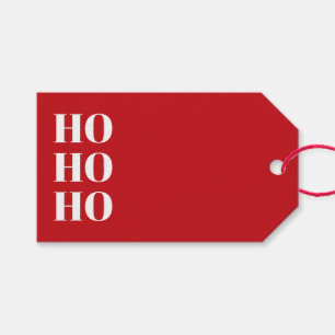 Ho Ho Ho red modern typography blank Christmas Gift Tags