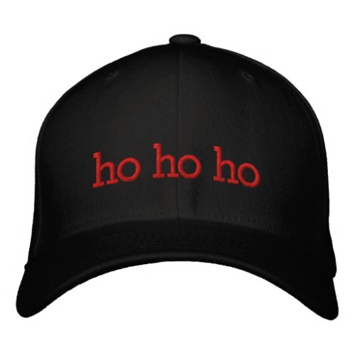 ho ho ho Red Typography Embroidered Baseball Cap