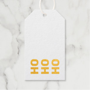 Ho Ho Ho red & white blank modern Christmas Foil Gift Tags