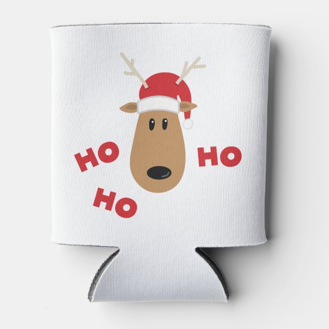 Ho Ho Ho Reindeer Can Cooler (Front)
