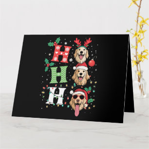 Ho Ho Ho Retrievers Golden Xmas Card