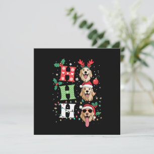 Ho Ho Ho Retrievers Golden Xmas Holiday Card