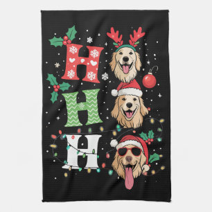 Ho Ho Ho Retrievers Golden Xmas Kitchen Towel