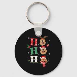 Ho Ho Ho Retrievers Golden Xmas Outfit Christmas C Keychain