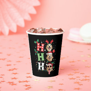 Ho Ho Ho Retrievers Golden Xmas Paper Cups