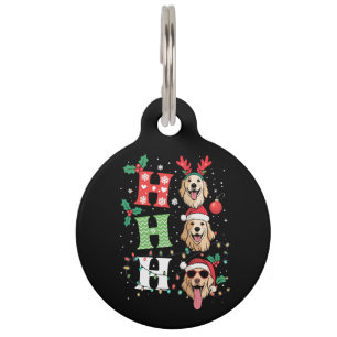 Ho Ho Ho Retrievers Golden Xmas Pet ID Tag