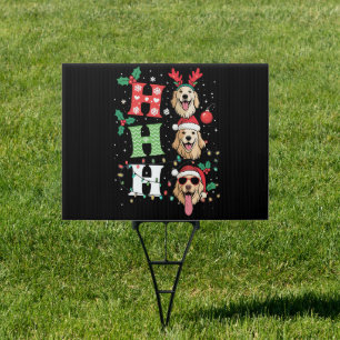 Ho Ho Ho Retrievers Golden Xmas Sign