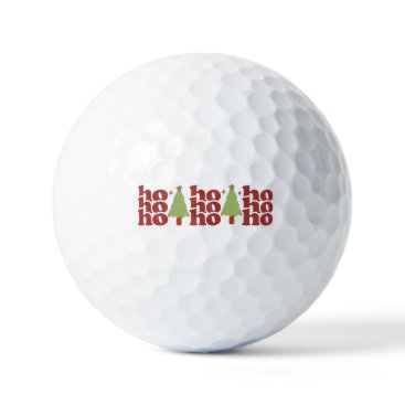 Ho Ho Ho Retro Groovy Christmas Holidays Golf Balls