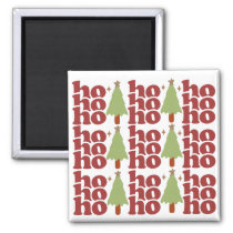 Ho Ho Ho Retro Groovy Christmas Holidays Magnet