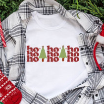 Ho Ho Ho Retro Groovy Christmas Holidays T-Shirt