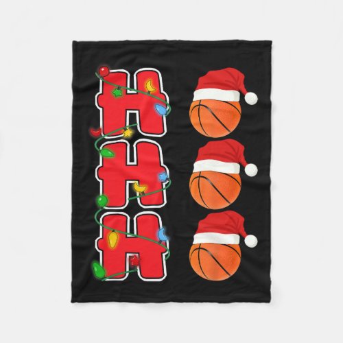 Ho_ho_ho Santa Basketball Christmas Gift  Fleece Blanket