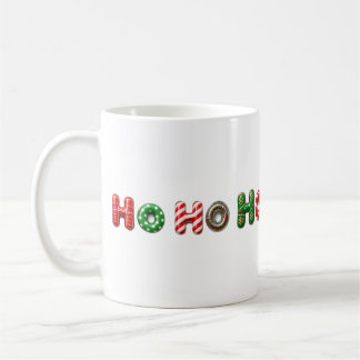 Ho Ho Ho Santa Candy Cane Polka Dot Christmas Coffee Mug