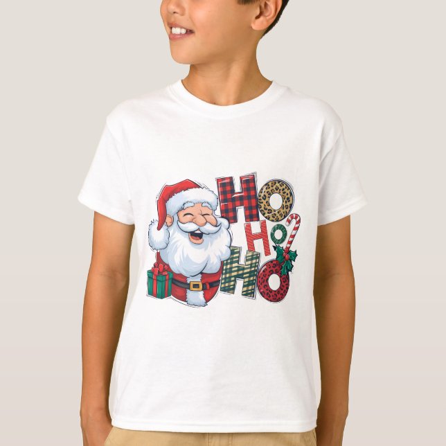Ho Ho Ho Santa Christmas Design – Festive Holiday  T-Shirt (Front)