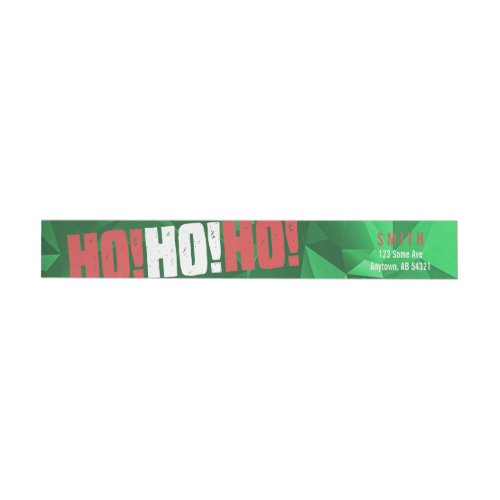 Ho Ho Ho Santa Christmas Red Green Modern Holiday Wrap Around Label