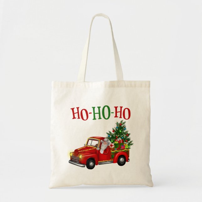 Ho Ho Ho Santa Christmas Tote Bag (Front)