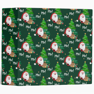 Ho Ho Ho, Santa Claus and Christmas Trees  3 Ring Binder