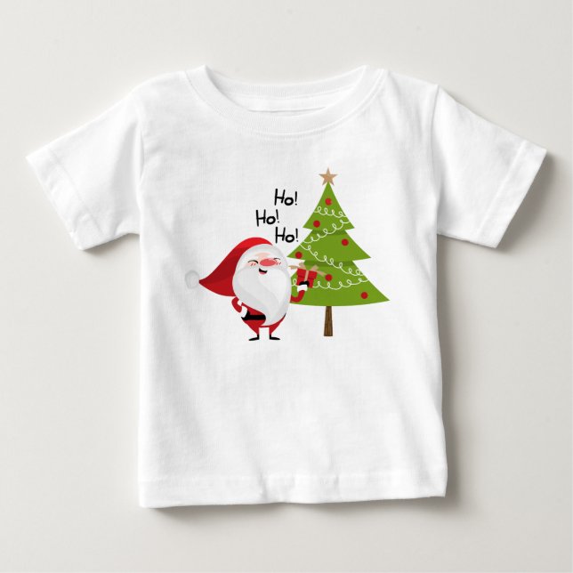 Ho, Ho, Ho Santa Claus Christmas Baby T-Shirt (Front)