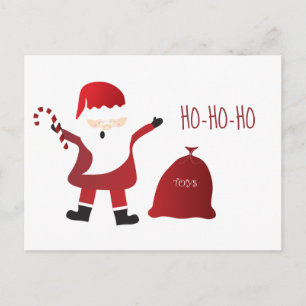 Ho Ho Ho Santa Claus Christmas Toy Bag Postcard