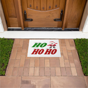 Ho Ho Ho Santa Claus Christmas typography Doormat