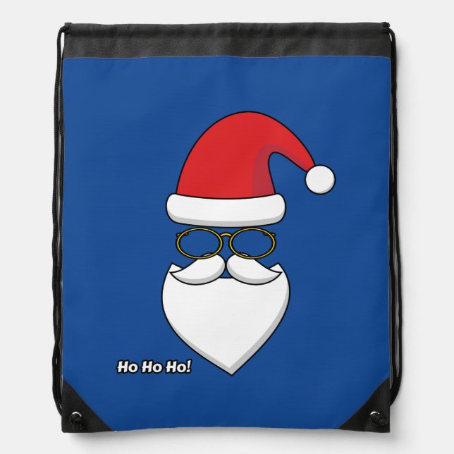 Ho Ho Ho Santa Claus Drawstring Bag (Front)
