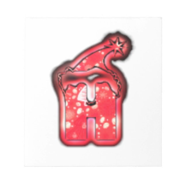 Ho Ho Ho! Santa Claus Hat Merry Christmas Star.png Notepad (Front)