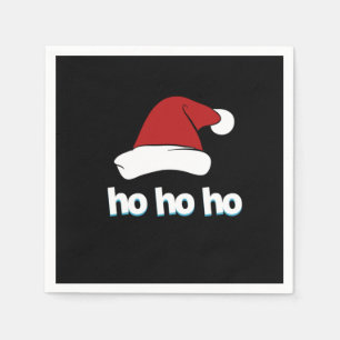 Ho Ho Ho Santa Claus Hat Xmas Christmas Vibes Napkins