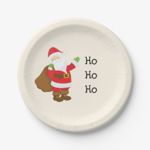 Ho Ho Ho Santa Claus Paper Plates