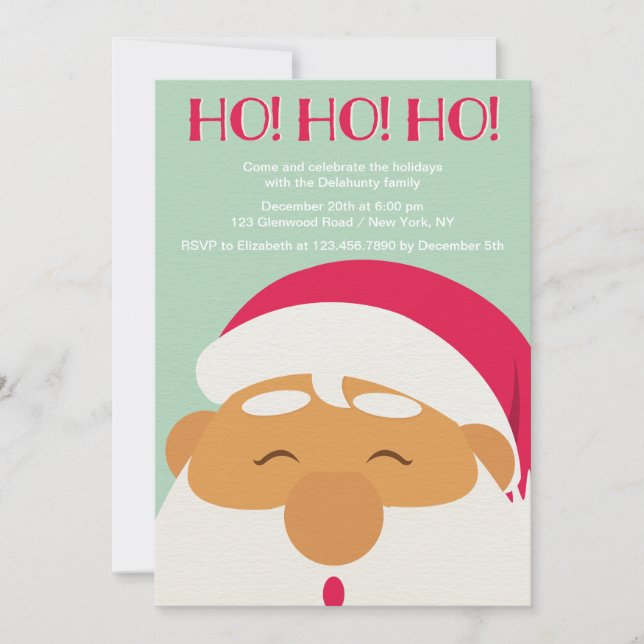 HO HO HO Santa Claus Party Invitation (Front)