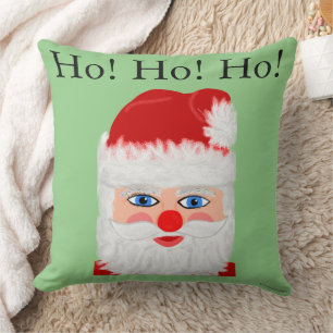 Ho Ho Ho Santa Claus Personalize Family Name Throw Pillow