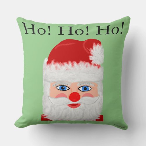 Ho Ho Ho Santa Claus Personalize Family Name Throw Pillow
