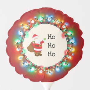 Ho Ho Ho Santa Claus with Christmas Lights Balloon
