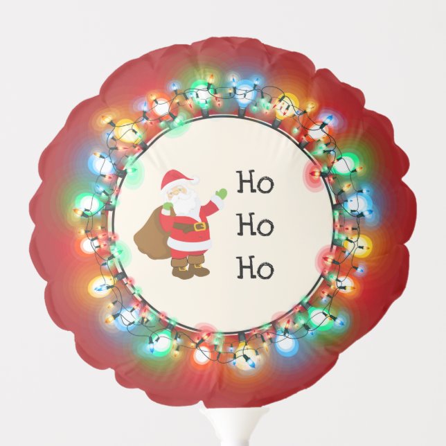 Ho Ho Ho Santa Claus with Christmas Lights Balloon (Front)