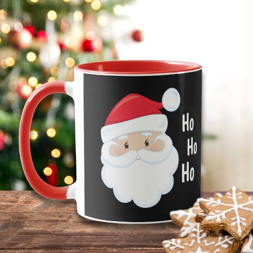 Ho Ho Ho Santa Face Christmas Holidays Red White Mug