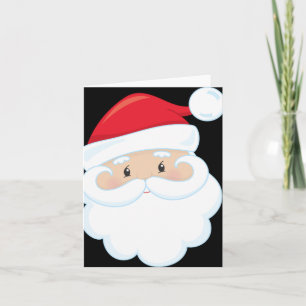 Ho Ho Ho Santa Face Christmas Holidays Red White T Card