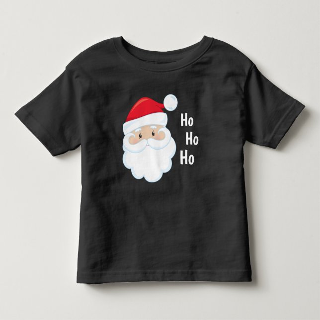 Ho Ho Ho Santa Face Christmas Holidays Red White Toddler T-shirt (Front)