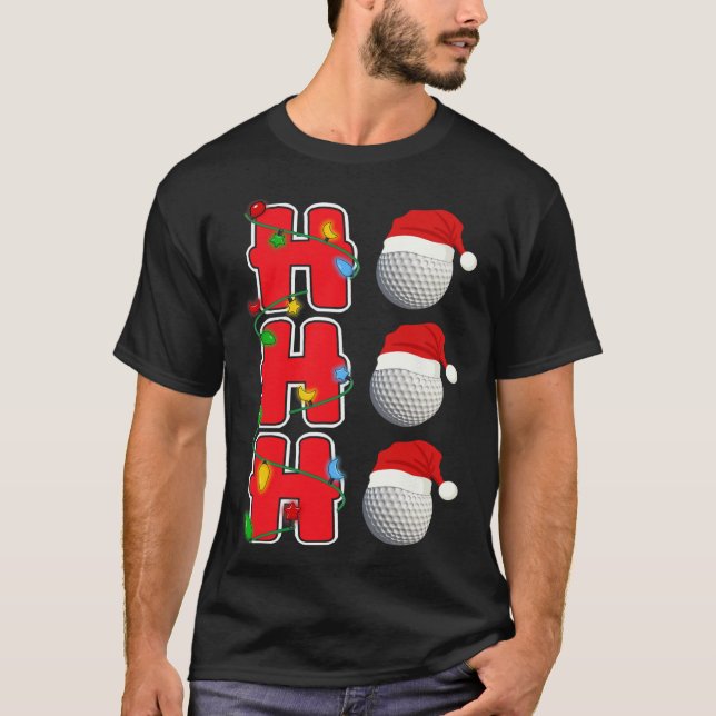 Ho-ho-ho Santa Golf Christmas Gift  T-Shirt (Front)