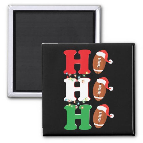 Ho Ho Ho Santa Hat American Football Fun Christmas Magnet