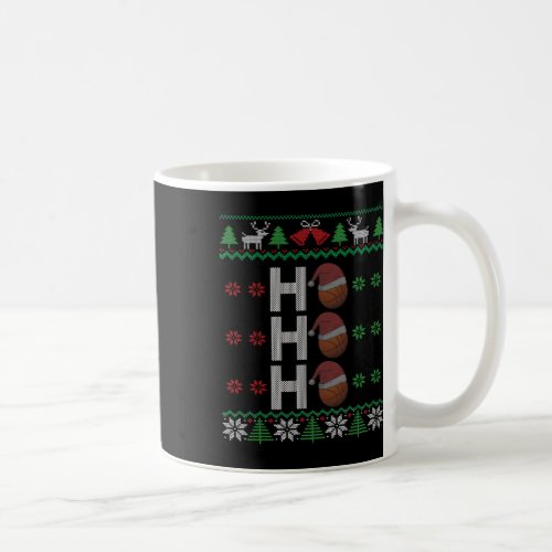 Ho Ho Ho Santa Hat Basketball Player Amp Fan Ugly  Coffee Mug