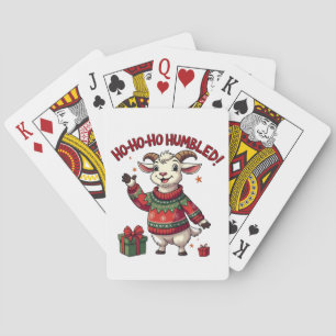Ho Ho Ho Santa Hat Christmas Santa Goat Poker Cards
